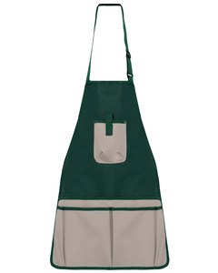 WK. Designed To Work WK840 - Unisex waterproof eco-friendly gardening apron Bottle Green / Beige