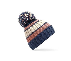 BEECHFIELD BF392 - HYGGE STRIPED BEANIE Marshmallow Sundae