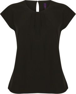 Henbury H597 - Ladies' pleat front blouse Black