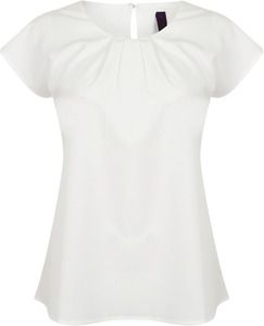 Henbury H597 - Ladies' pleat front blouse White