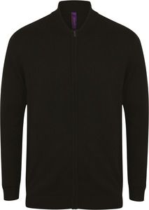 Henbury H718 - Knitted bomber jacket Black