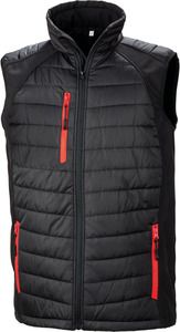 Result R238X - BLACK COMPASS PADDED SOFT SHELL GILET Black / Red