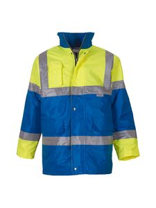 Yoko YHVP303 - Hi-Vis Contrast Jacket Hi Vis Yellow / Royal Blue