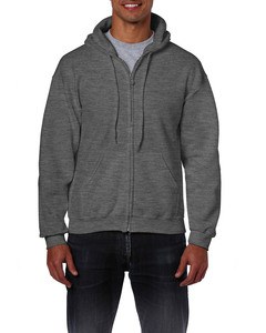 GILDAN GIL18600 - Sweater Hooded Full Zip HeavyBlend for him Dark Chocolate