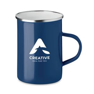 GiftRetail MO6775 - SILVER Metal mug with enamel layer Blue