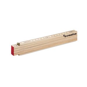 GiftRetail MO6904 - ARA Carpenter ruler in wood 2m Wood