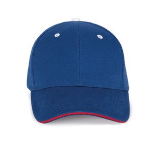 K-up KP011 - ORLANDO - MEN'S 6 PANEL CAP Royal Blue / Red / White