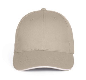 K-up KP196 - 6-panel cap with sandwich peak Beige / White