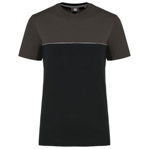 WK. Designed To Work WK304 - Unisex eco-friendly short sleeve two-tone t-shirt Black / Dark Grey