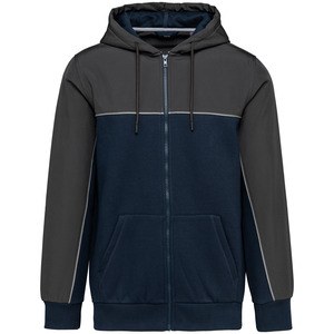 WK. Designed To Work WK410 - Unisex eco-friendly zipped two-tone fleece hoodie