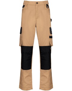 WK. Designed To Work WK742 - Men’s two-tone work trousers Camel/Black