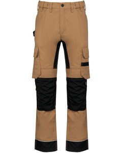 WK. Designed To Work WK743 - Men’s recycled performance work trousers Camel/Black