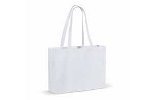 TopEarth LT95243 - Recycled cotton bag with gusset 140g/m² 49x14x37cm White