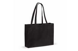 TopEarth LT95243 - Recycled cotton bag with gusset 140g/m² 49x14x37cm Black