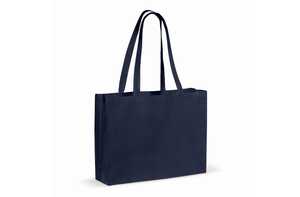TopEarth LT95243 - Recycled cotton bag with gusset 140g/m² 49x14x37cm Dark Blue