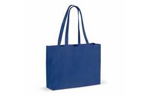 TopEarth LT95243 - Recycled cotton bag with gusset 140g/m² 49x14x37cm Blue