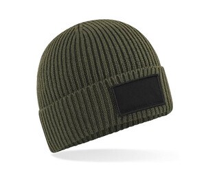 BEECHFIELD BF442R - FASHION PATCH BEANIE Military Green / Black