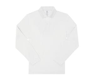 B&C BCU427 - Men's long sleeve poloshirt 210 White