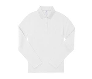 B&C BCW462 - Ladies' long sleeve poloshirt White