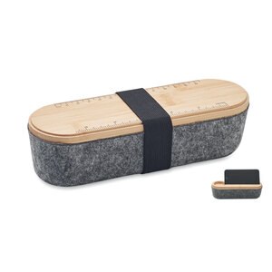 GiftRetail MO2114 - MILE RPET felt pencil case with lid Wood