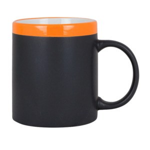 EgotierPro 28199 - Ceramic 300ml Mug with Matching Chalk SLATE