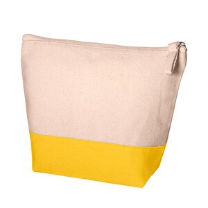 EgotierPro 38001 - Cotton Canvas Toilet Bag, Dual-Tone COMBI Yellow