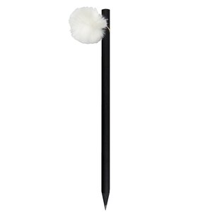 EgotierPro 37532 - Black Wooden Pencil with Colored Pompon GINGER