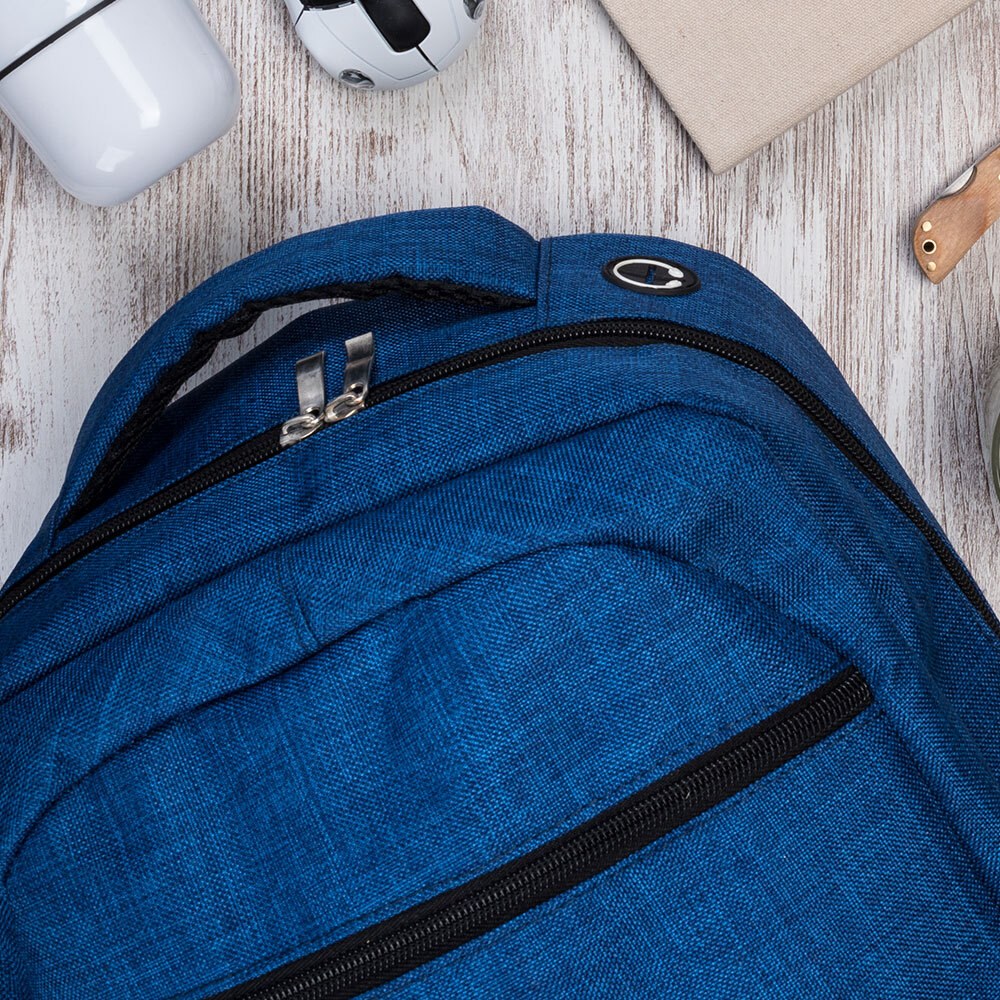 EgotierPro 38010 - Denim-Style Polyester Backpack with Laptop Compartment BITONE
