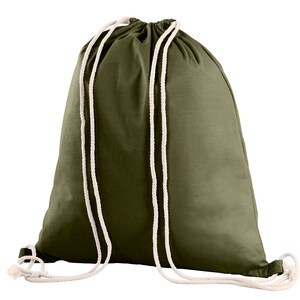 EgotierPro 38009 - Polyester Backpack with Cotton-Feel & Thick Handles SHIRT Green