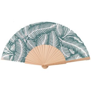 EgotierPro 38059MONTADO - 23 cm Natural Wood Fan, Leaf Design LEAVES