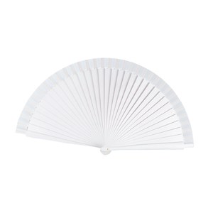 EgotierPro 39005 - Lacquered Wood and Polyester 23cm Fan LACARED White