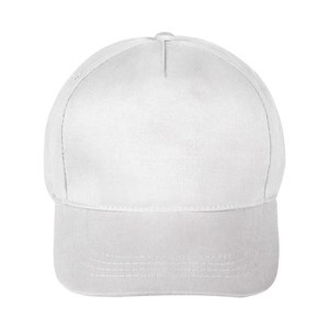 EgotierPro 39090 - Brushed Cotton 5-Panel Cap with Velcro FIRST-CLASS White