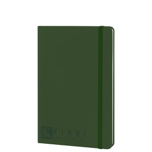 EgotierPro 39567 - A5 Notebook with PU Cover & Elastic Band, 96 Cream Striped Sheets LINED Green