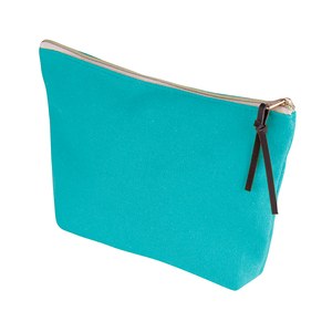EgotierPro 50064 - Cotton Bag with Leather Zip Puller REINE Green