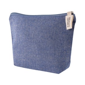 EgotierPro 50617 - Recycled Cotton Toilet Bag, 140g/m2 TETIAROA Blue