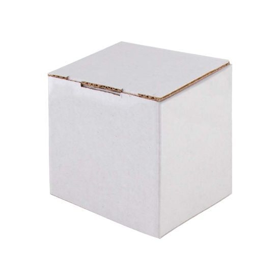 EgotierPro 52091 - White Self-Assembling Cardboard Mug Box CUPPA