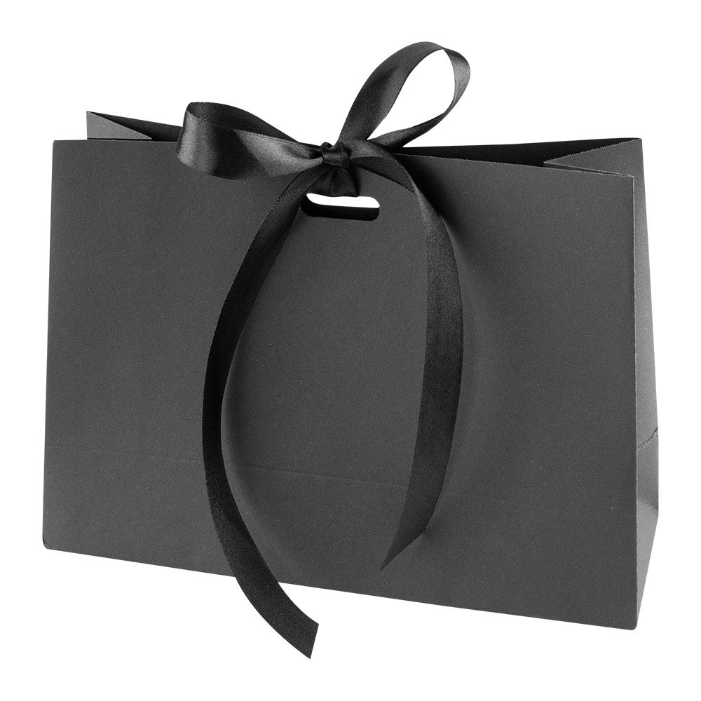 EgotierPro 52548 - Kraft Cardboard Presentation Bag with Ribbon KAVAI