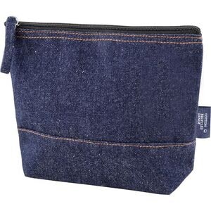 EgotierPro 53007 - Recycled Cotton Denim Toilet Bag with Zipper NASHVILLE