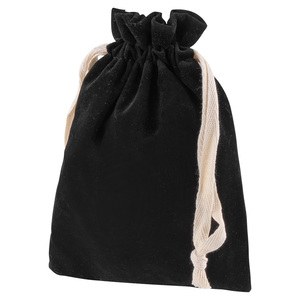 EgotierPro 52565 - Velvet Presentation Bags with Cotton Cords MONCH Black