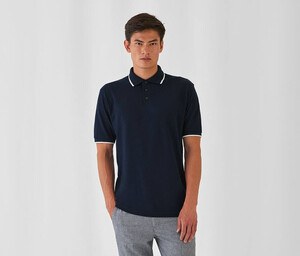 B&C BC430 - Cotton Polo Shirt with Contrasting Collar and Sleeves