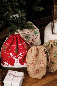 Kimood KI0735 - Drawstring bag with Christmas patterns