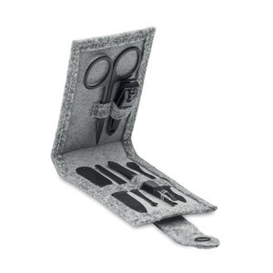 GiftRetail MO2140 - NAILKIT FELT RPET felt 6 piece manicure set