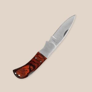 EgotierPro 28347 - Chic Wooden Handle Stainless Steel Pocket-Knife TOP