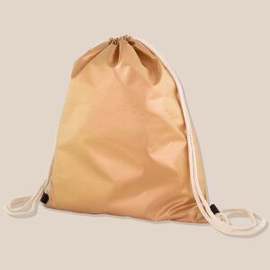 EgotierPro 38547 - Metallic Finish Polyester Backpack with Cotton Handles BEAM