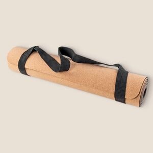 EgotierPro 50652 - Cork Yoga Mat 60x183cm with Handles SHIVA